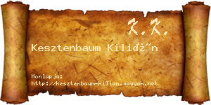 Kesztenbaum Kilián névjegykártya